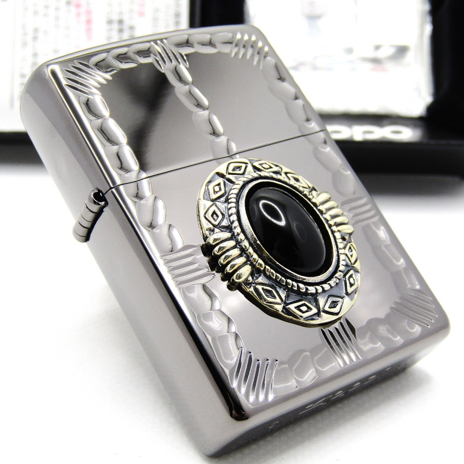 Native Hammer Onyx Black Zippo Oil Lighter 2015 MIB Rare