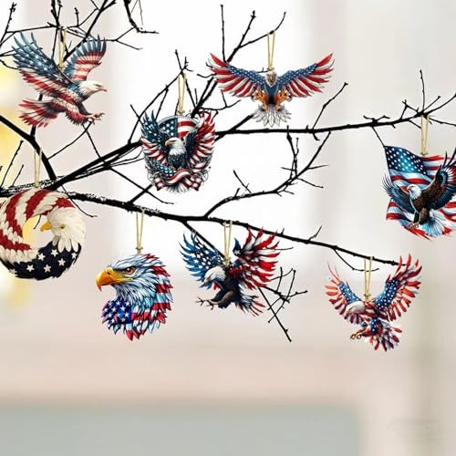 4th of July Hanging Ornament Eagle American Flag Designs Decoration Id Style1