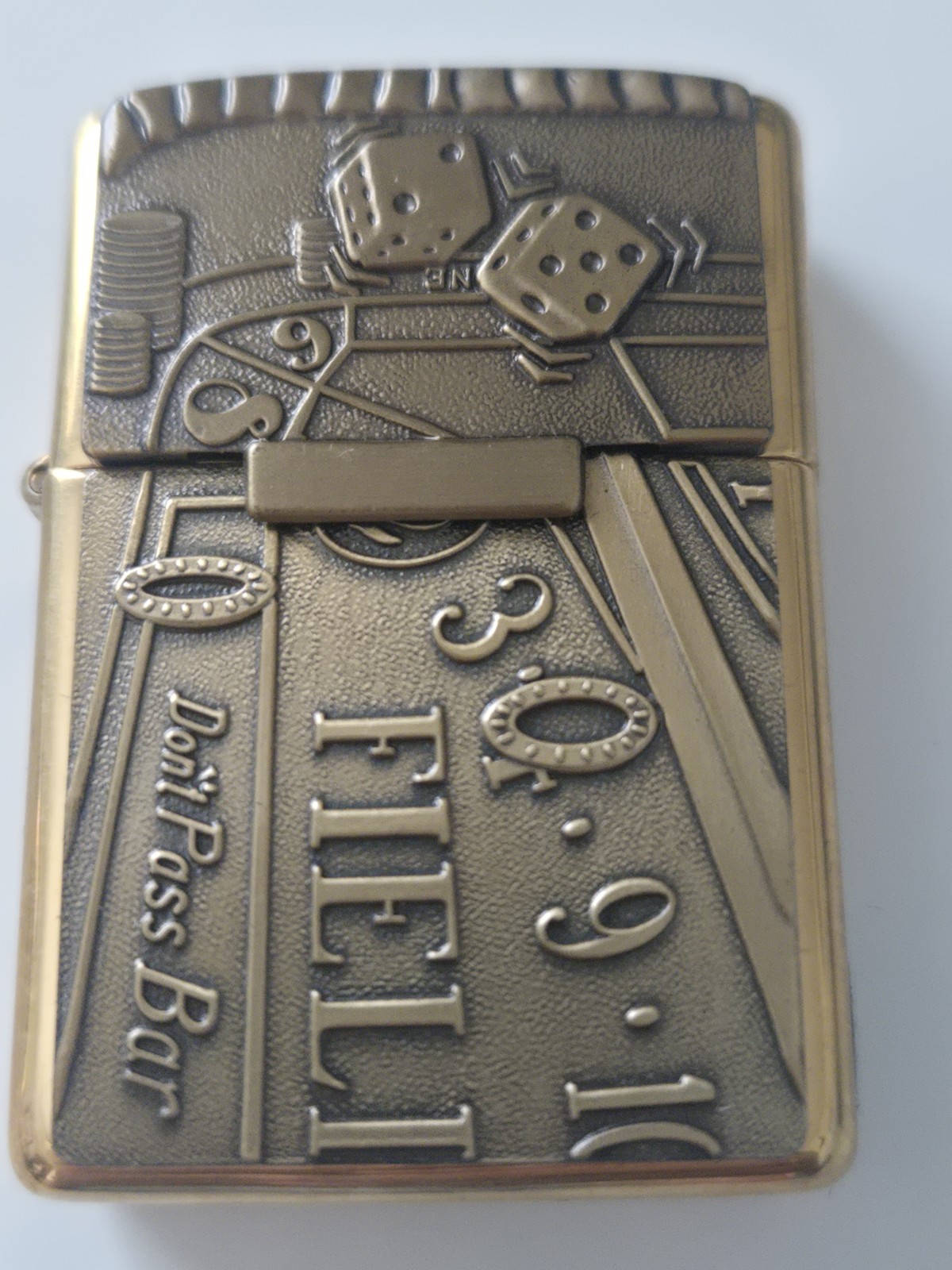 Vintage 1997 Craps Surprise Barrett Smythe Brass Zippo Lighter NEW