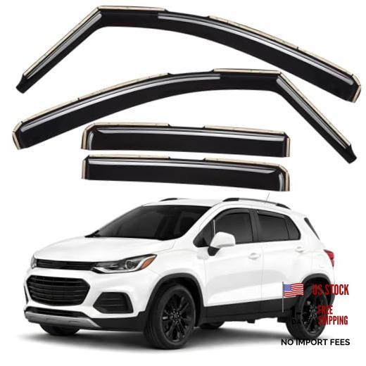 Window Deflectors Smoke Tinted In-Channel Side Window Vent For Trax 2014-2022