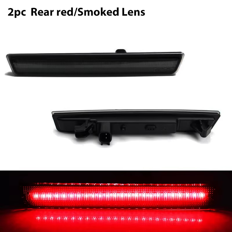 For Dodge Challenger 2015-2022 Clear & Smoked Lens LED Side Marker Lamp Amber Fr