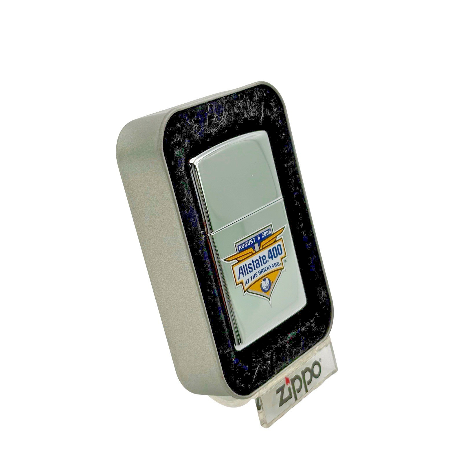 Zippo Allstate 400 Lighter High Polish Chrome NASCAR Cup Series New in Box