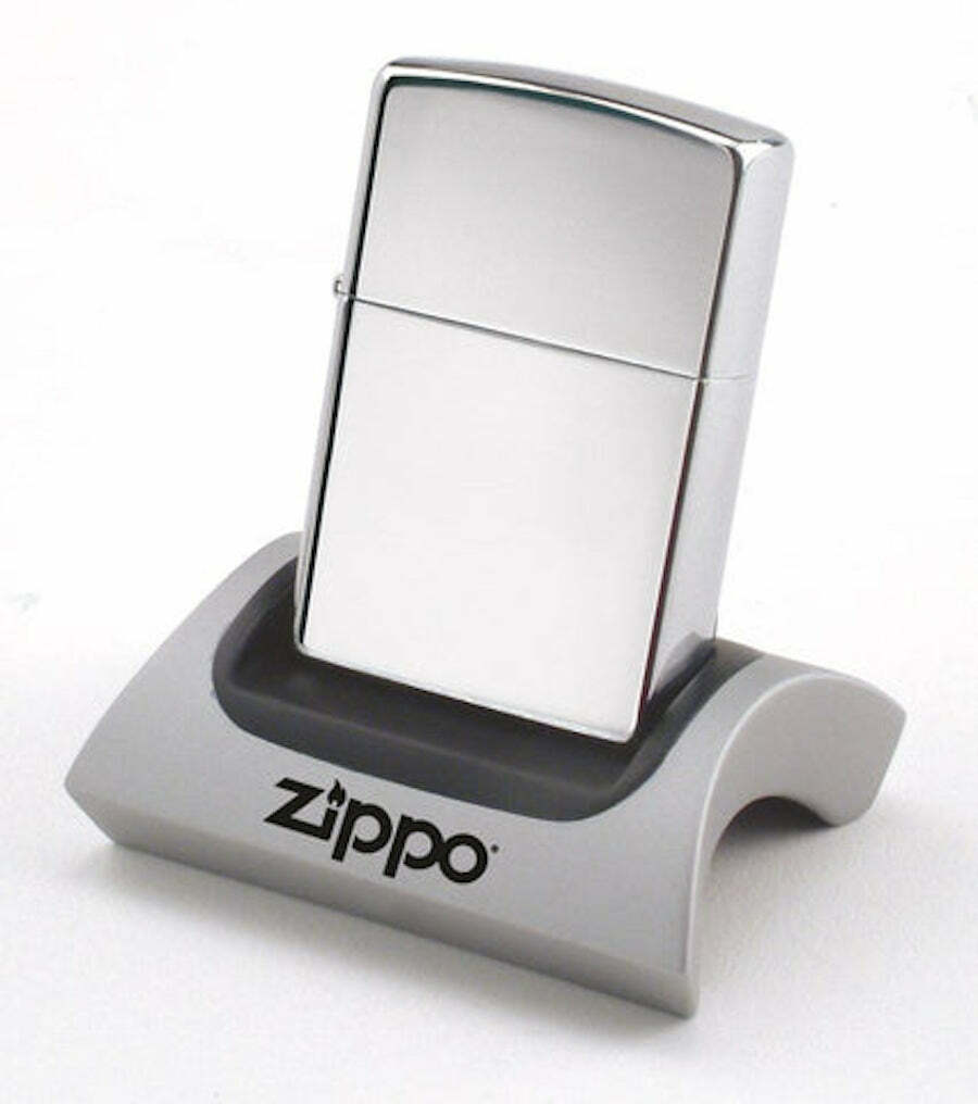 Set of 2 Zippo Magnetic Lighter Display Stand, Silver & Black 142226, New In Box