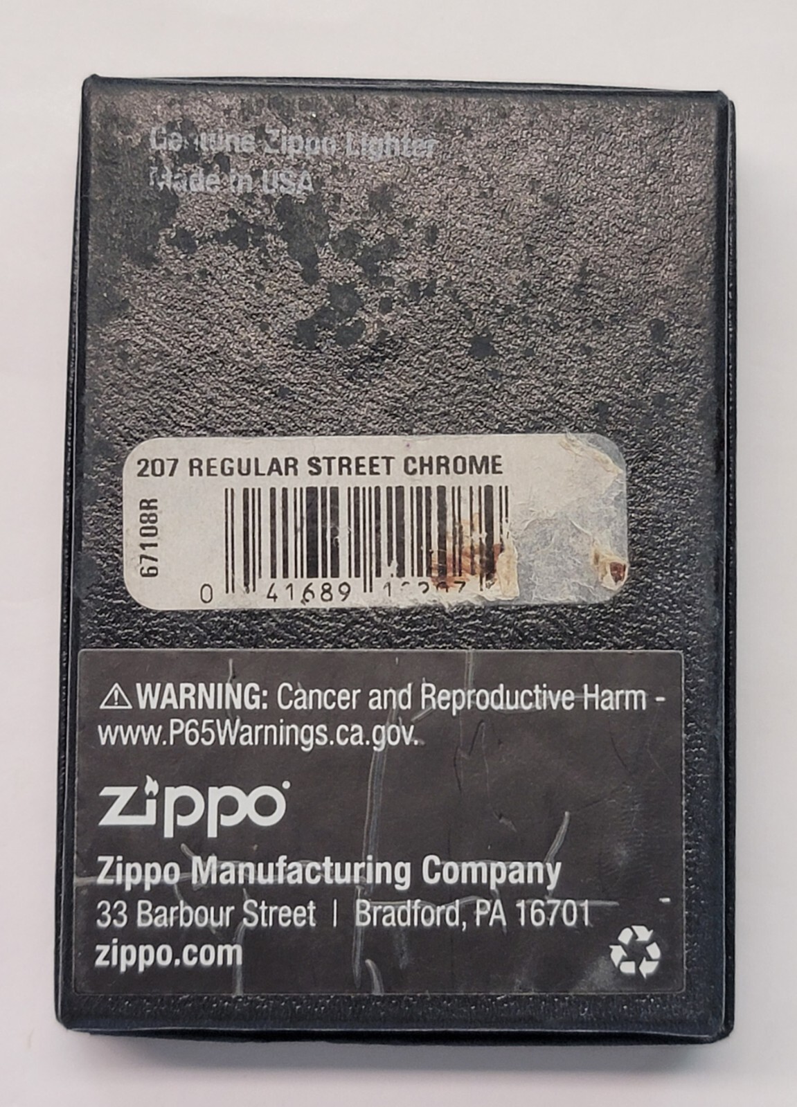 Brand New Zippo #207 Regular Street Chrome Lighter With Box Made In U.S.A.