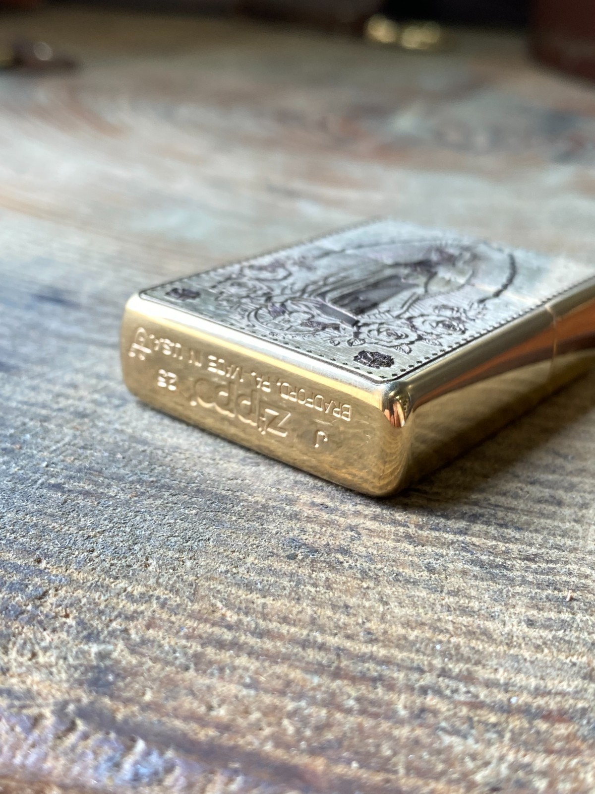 Holy Mother & Santa Muerte | Brass Armor Zippo | Made in USA