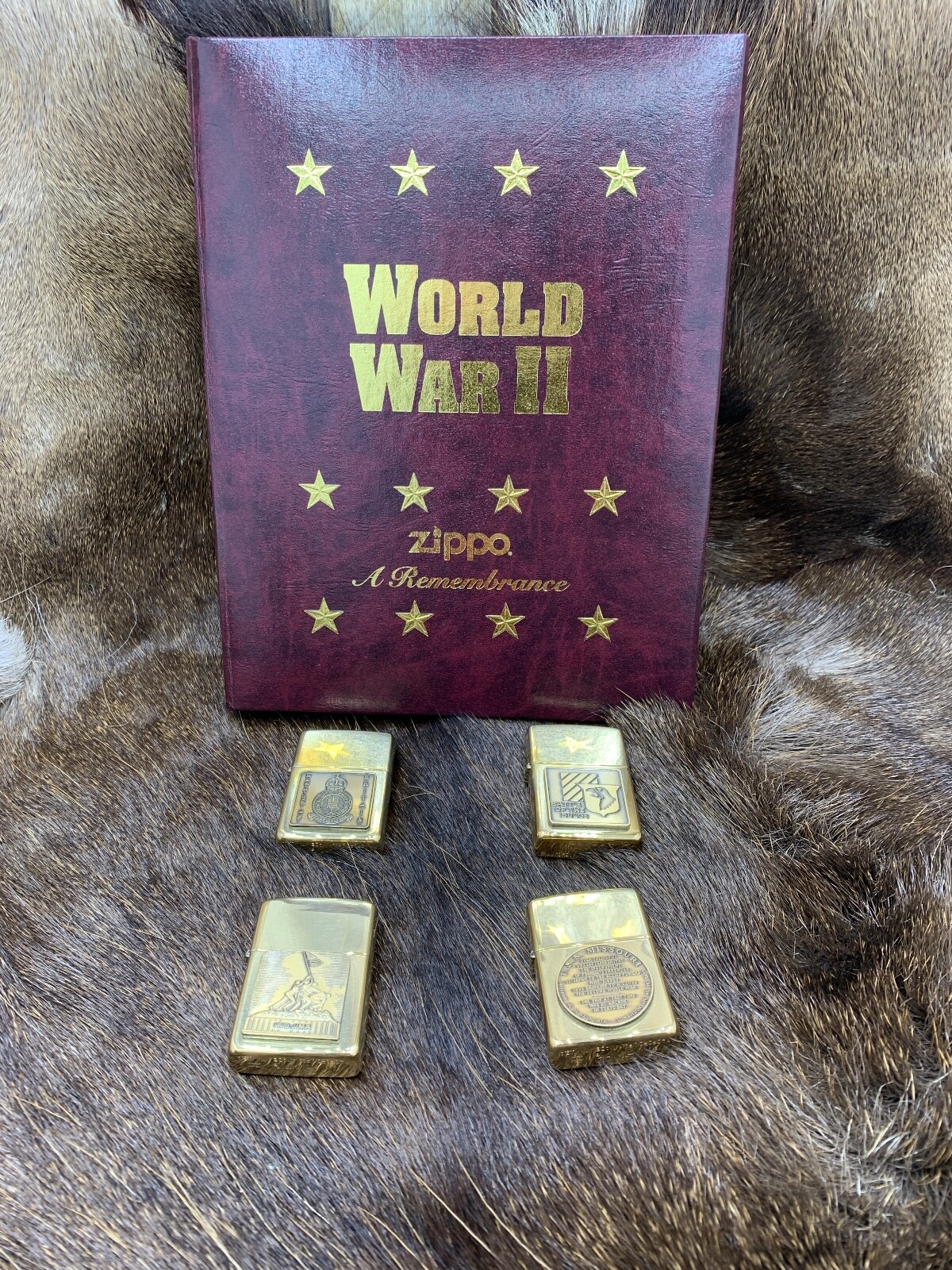 Zippo „Vol 1 World War II“ Zippo Lighter Set Mint With Stickers In Case RARE+++
