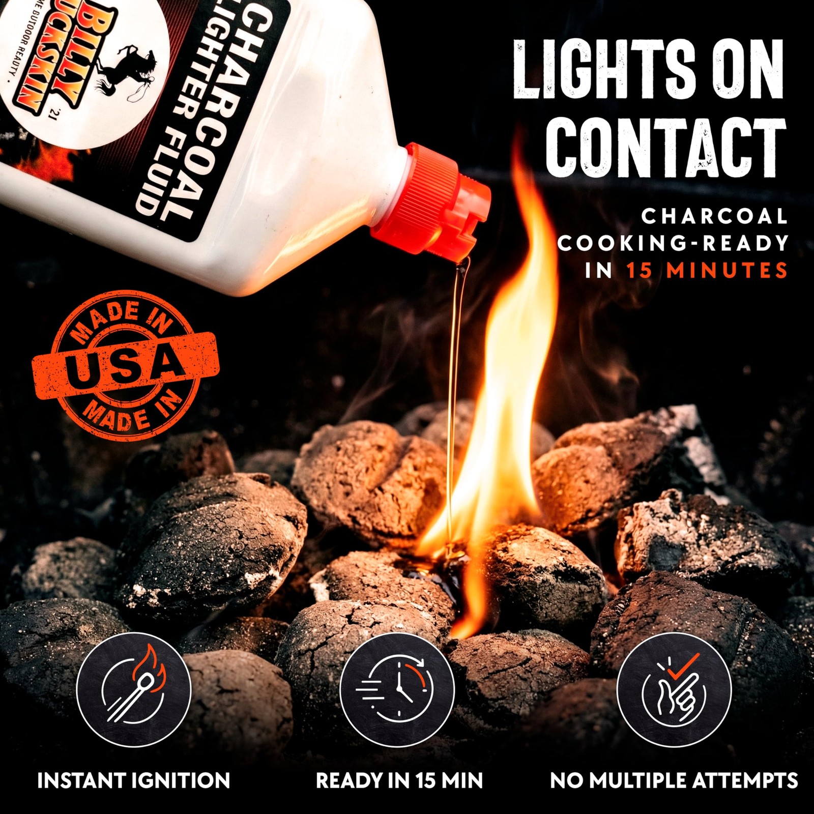 Charcoal Lighter Fluid (1 Quart) – 2 Pack Clean Burning, Low Odor & Fast Ligh…