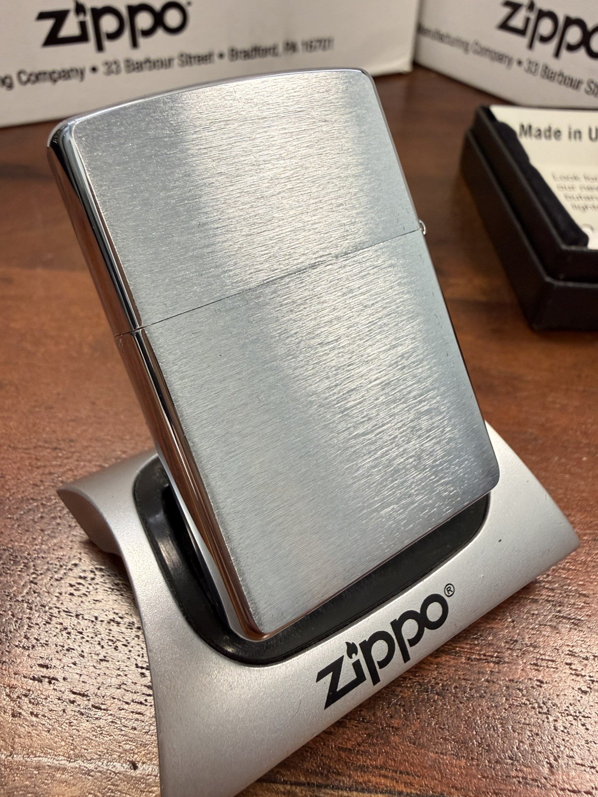 GENUINE Zippo Lighter VIKING SERIES SHIP FJORD Brushed Chrome 2007 NEW IN BOX