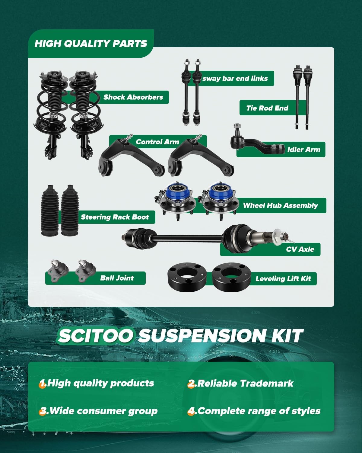 Scitoo 6-Pc Set Suspension Kit For Buick Terraza For Chevy Uplander For Pontiac