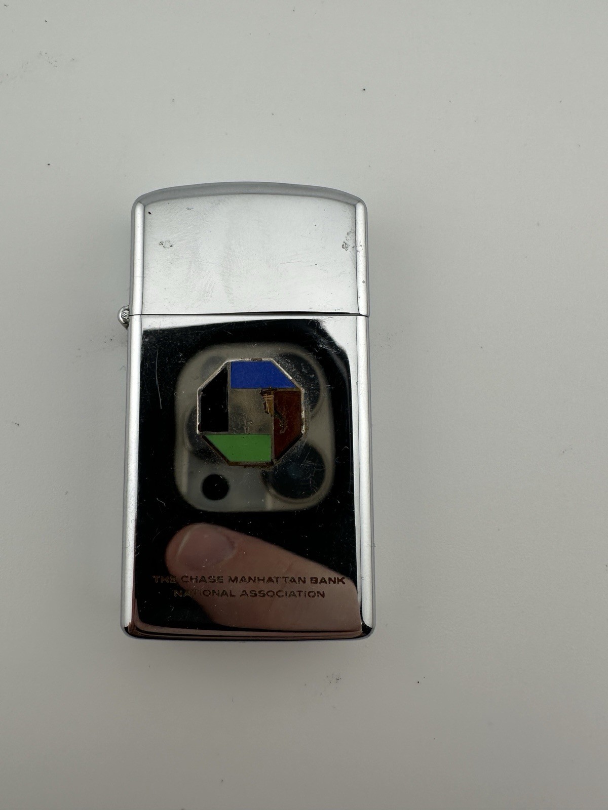 Vintage Slim Zippo Lighter 1966 Advertising The Chase Manhattan Bank, N.A.