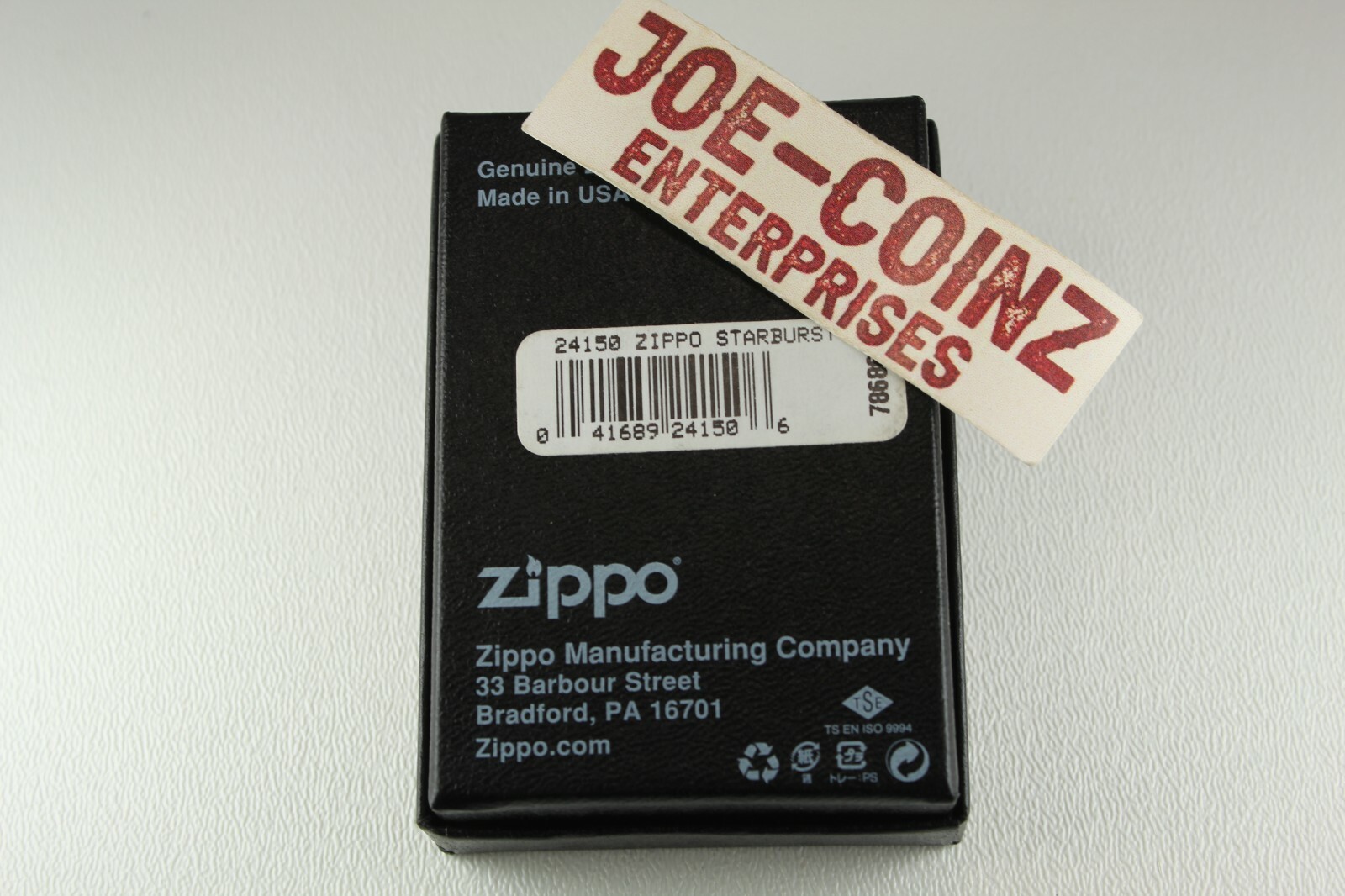 BLUE STARBURST FLAT ZIPPO LIGHTER PAINTED FINISH #24150 BOXED. NEW