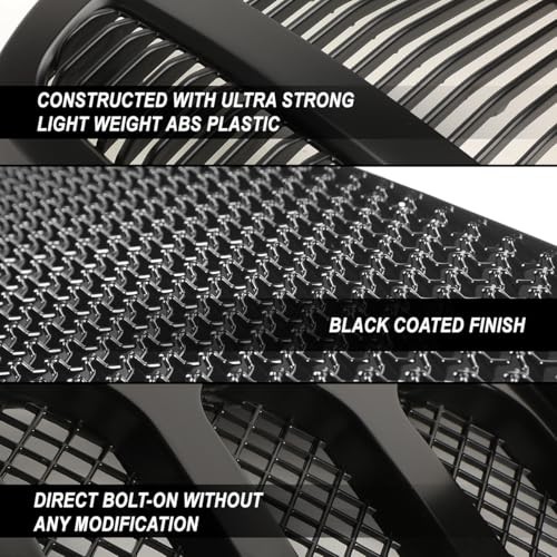 Honeycomb Mesh Front Bumper Lower Grille w/LED DRL Bar Compatible Mesh LED