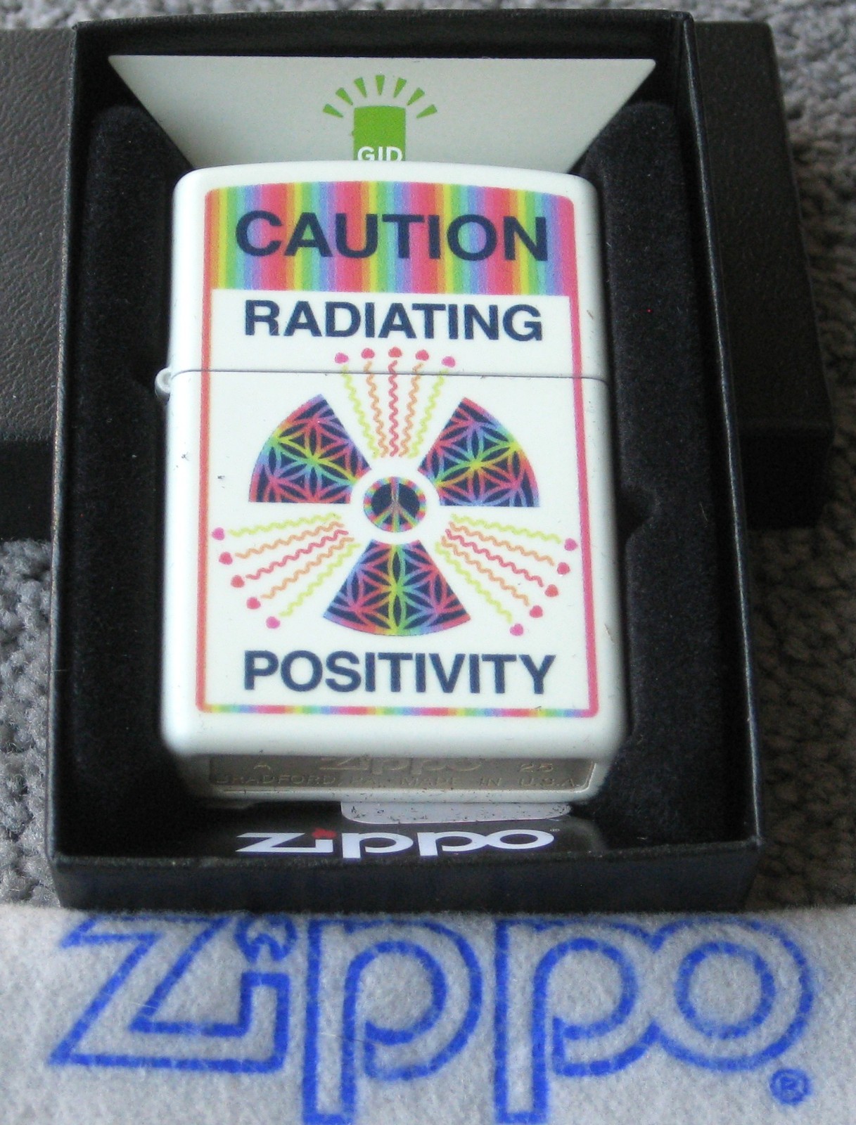 POSITIVITY DESIGN Glow in the Dark 46243 ZIPPO LIGHTER Mint in Box NEW 2025