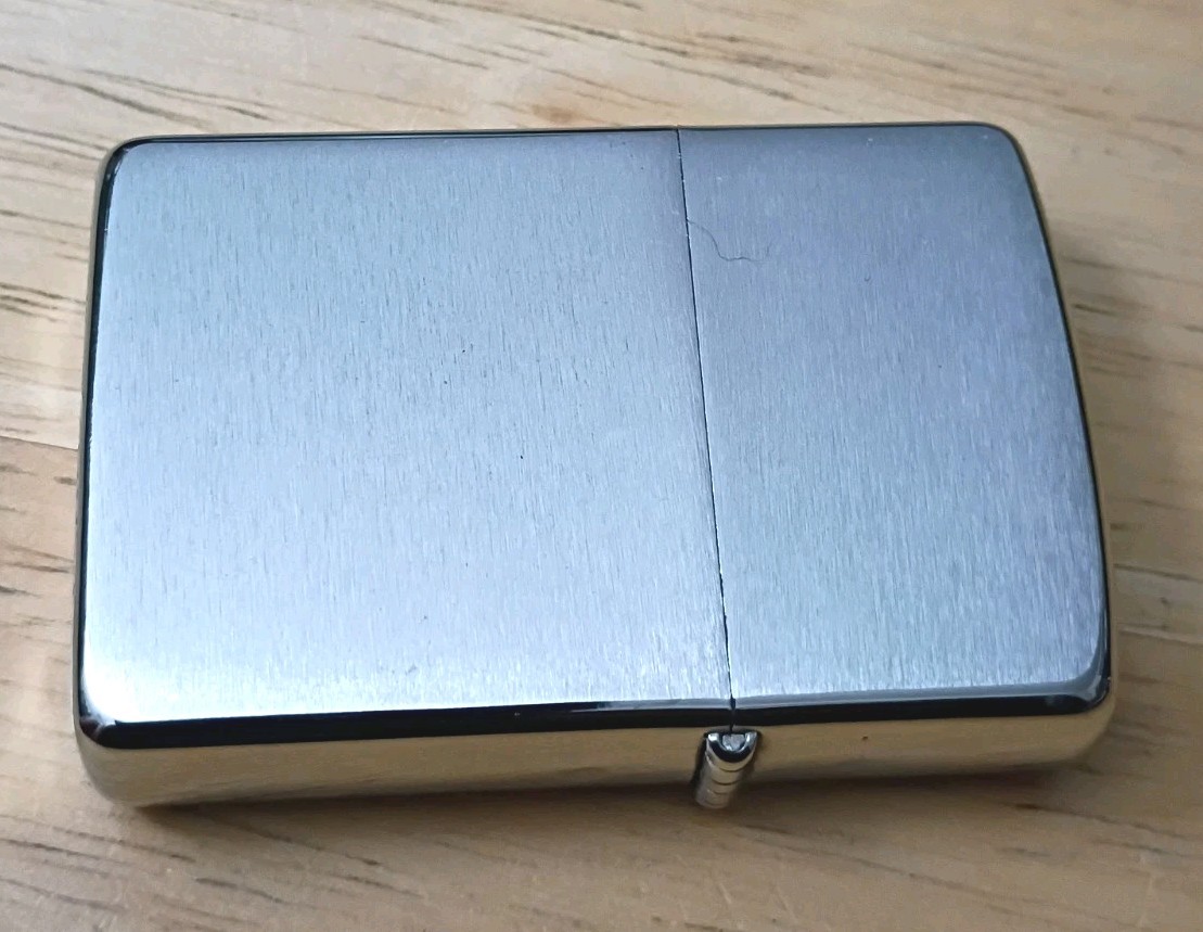 Vintage 1988 Brushed Chrome Zippo Smoking Pipe Lighter