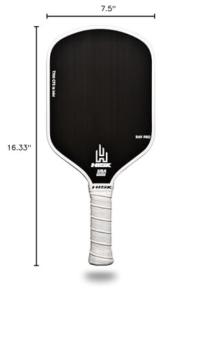 HISK RAV PRO Pickleball Paddle – T700 Raw Carbon Fiber, 16mm, Foam Edge