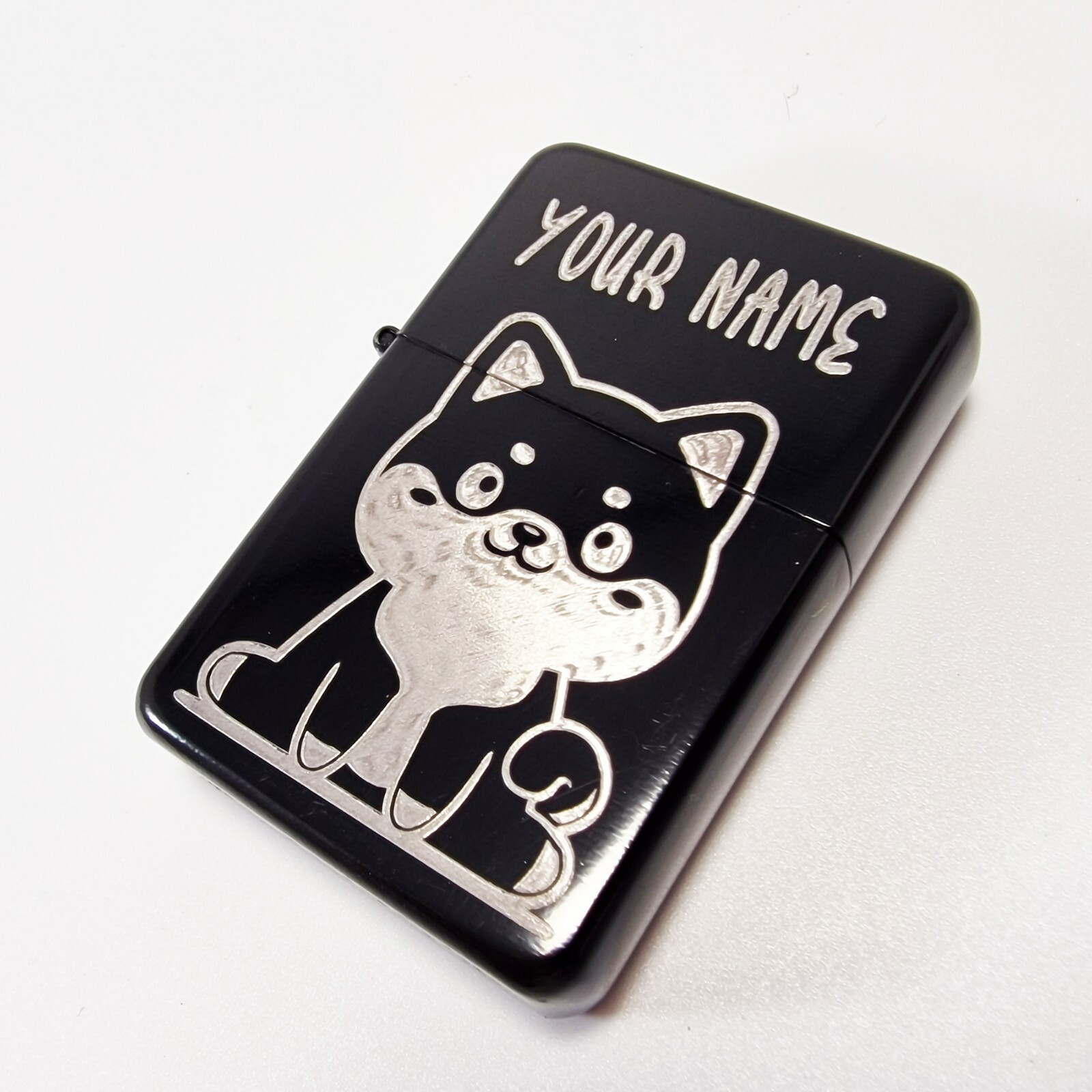BRAND NEW – DESIGNED BRUSHED STYLED CIGARETTE PETROL LIGHTER – Custom Shiba