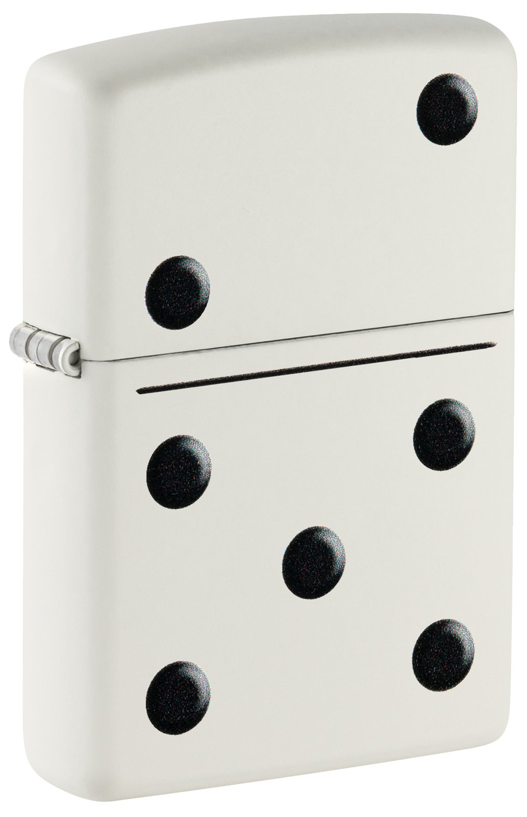 Zippo Domino Design White Matte Windproof Pocket Lighter, 46159