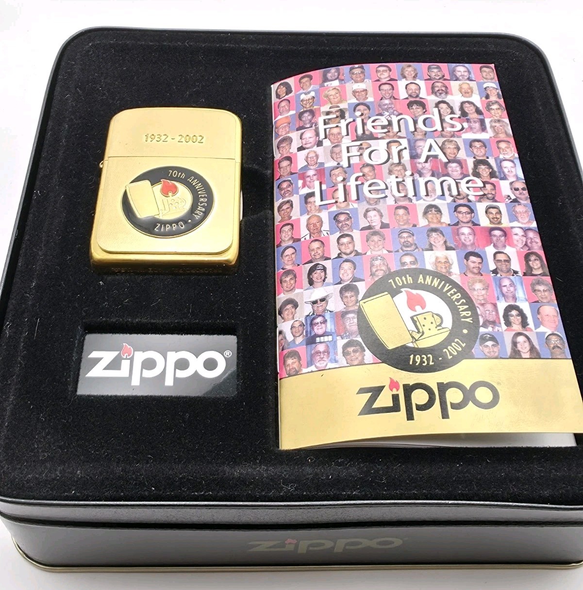 1932 2002 Zippo 70th Anniversary Friends For A Lifetime Lighter