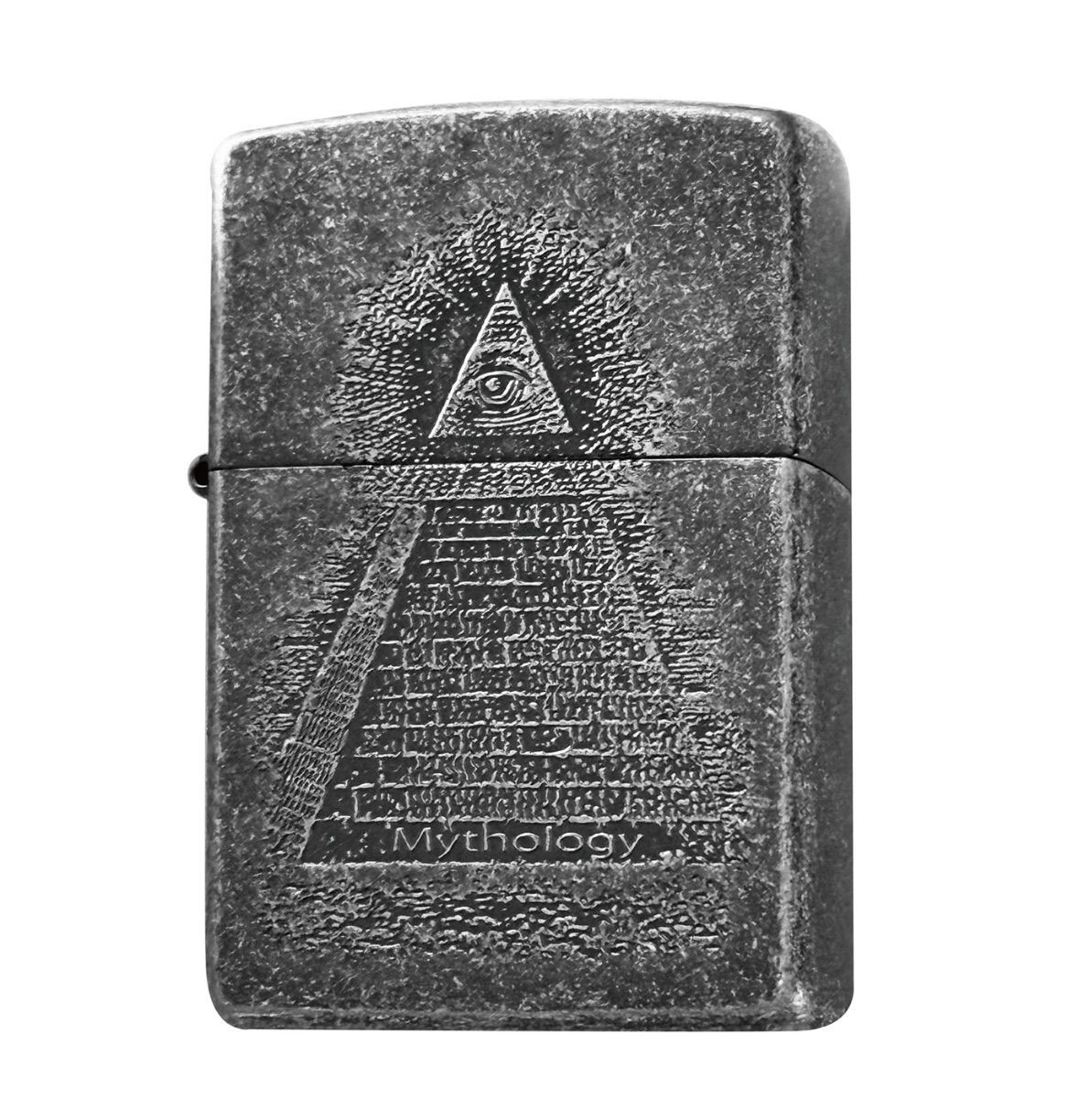 Zippo lighter Pyramid Egypt Providence Silver Brass Regular Lighter From Japan