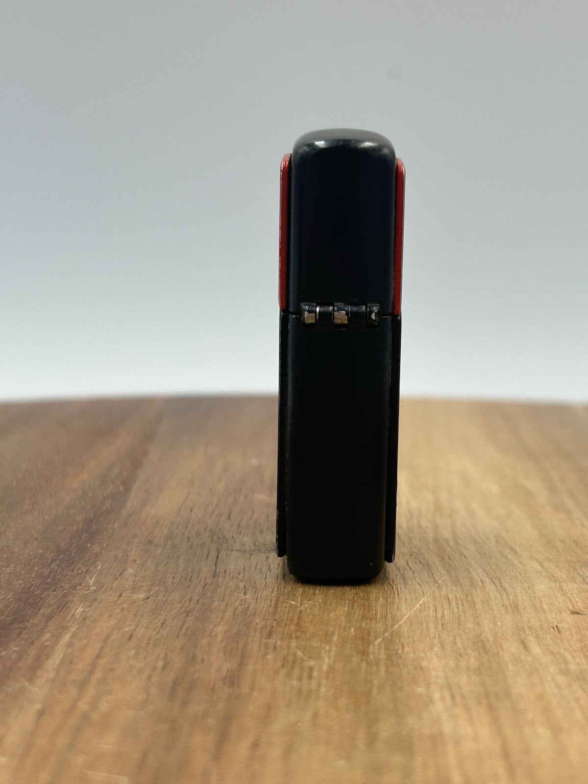 Marlboro Zippo Lighter 1996 Black Red Matte Windproof Geometric USA Untested
