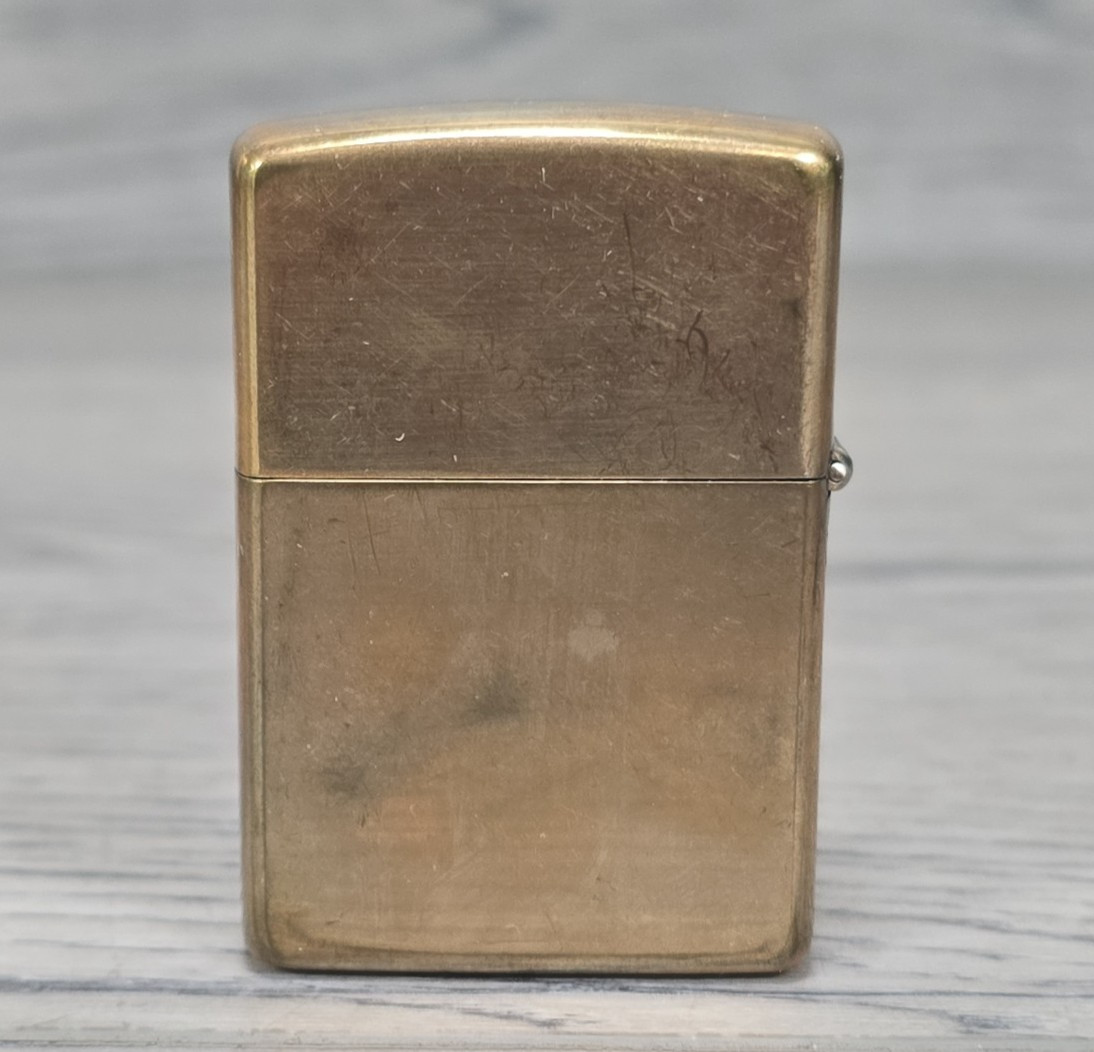 Vtg 1993 USS Antrim FFG-20 US Navy Brass Zippo Lighter With Original Plastic Box