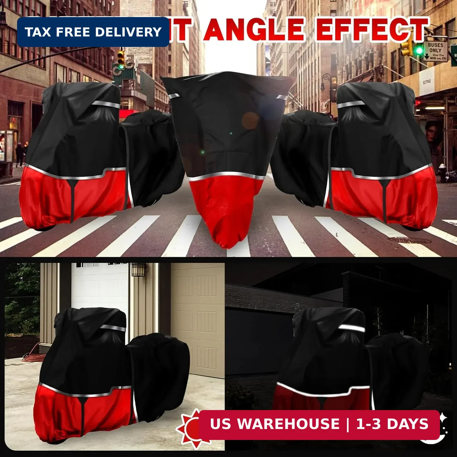 420D Waterproof Motorcycle Cover for Touring Models with Side Top Box | Compatib
