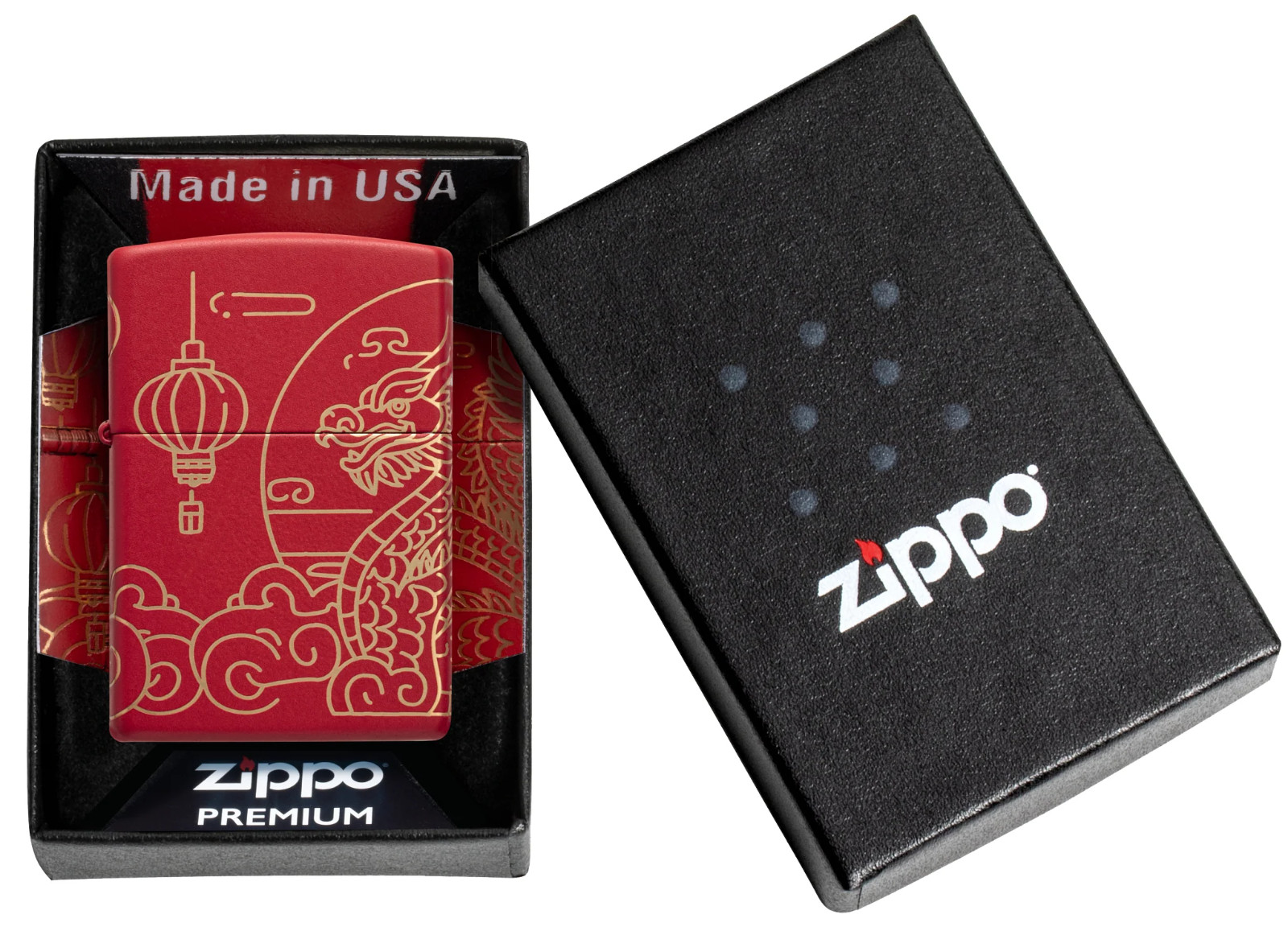 Zippo Windproof Chinese Dragon & Lanterns 360 Degree Lighter, 47146, New In Box