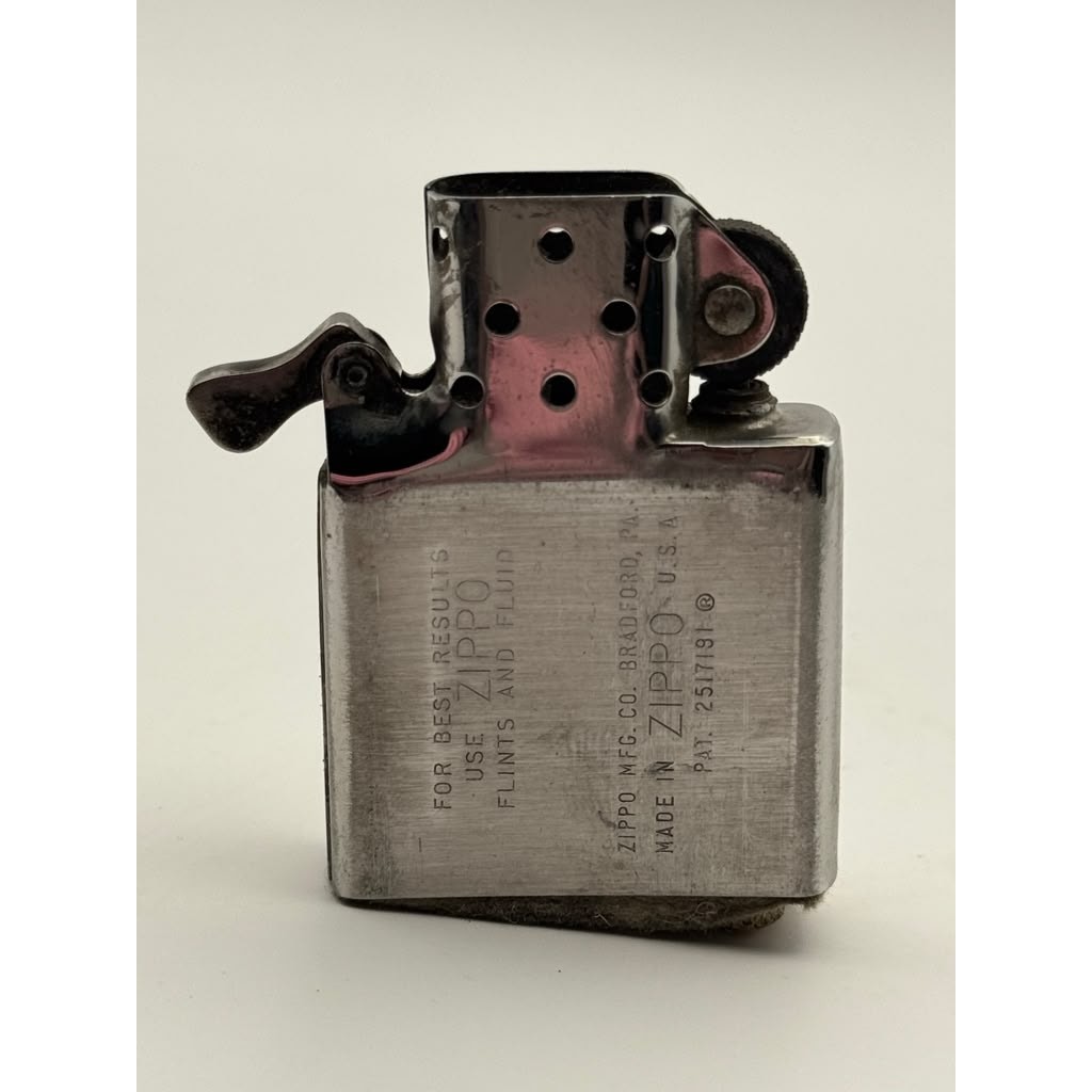 Vintage Zippo Regular Brushed Chrome Windproof Lighter Classic USA Untested