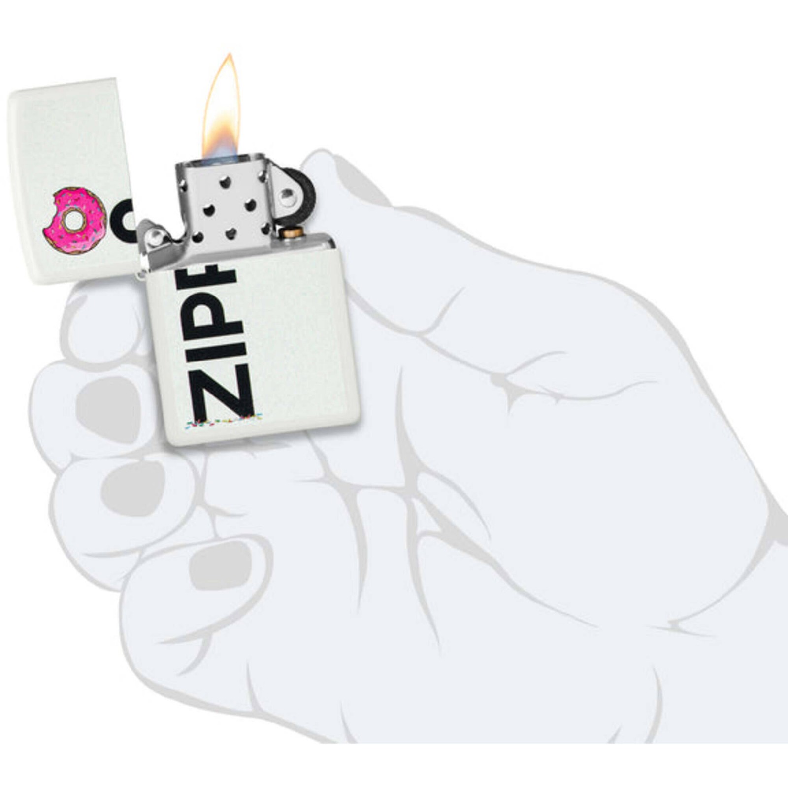 Zippo Windproof Pocket Lighter Frosted Zippo Design White Matte Finish 46240