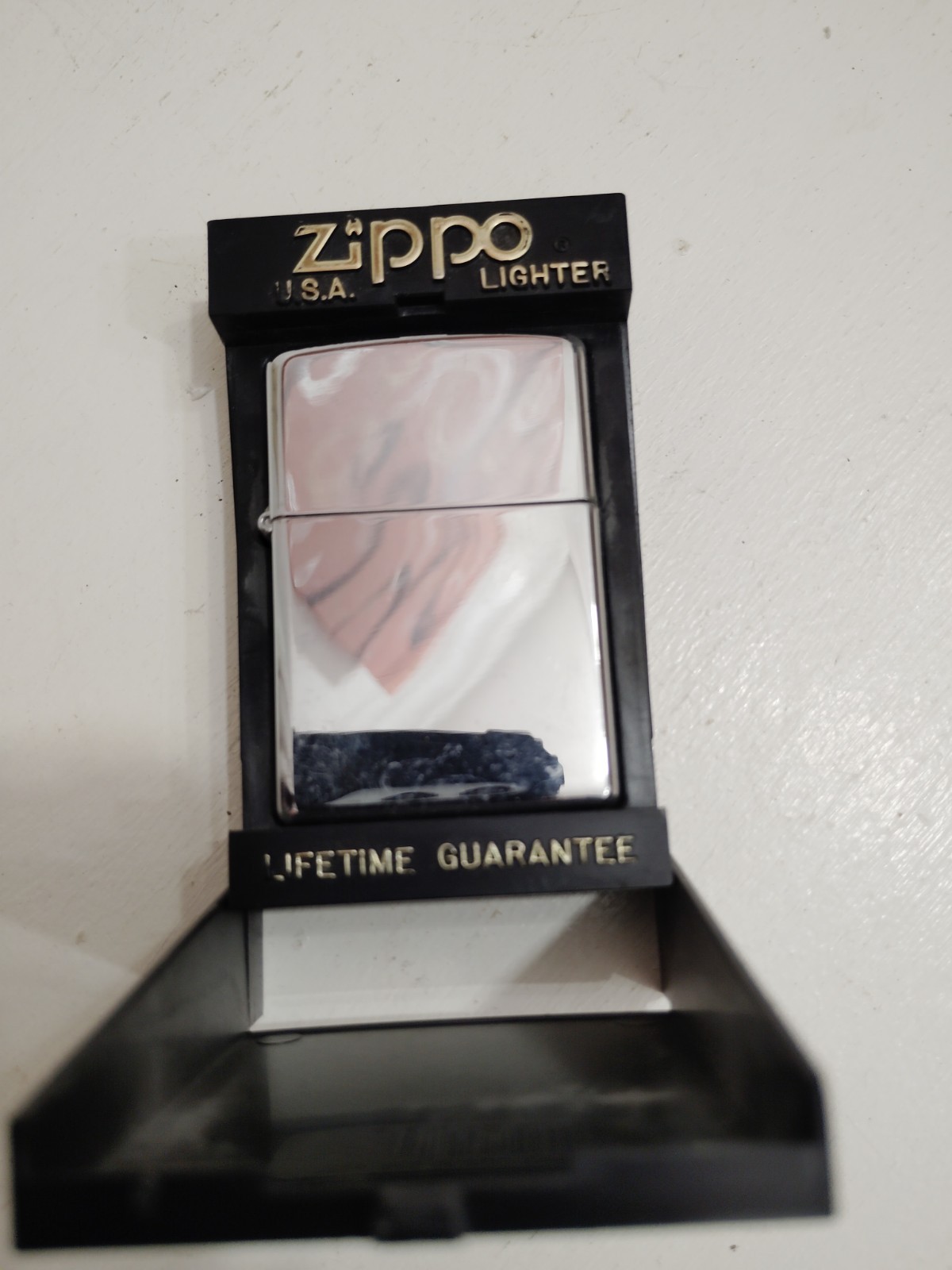 Vintage 1998 High Polish Chrome Zippo Lighter New In Box