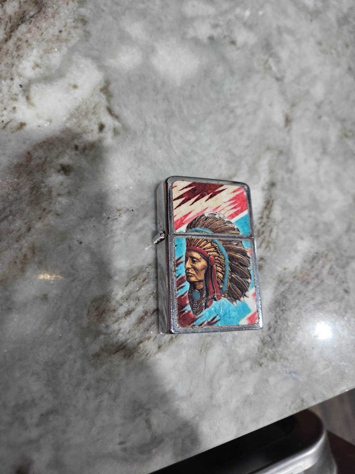 Zippo Lighter Native American Chief Design Collectible Unique Smoking Accessory