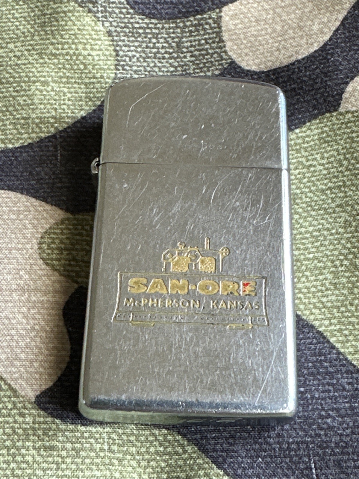 1958 Vintage Zippo Slim Lighter – San Ore Construction – Mcpherson Kansas ￼
