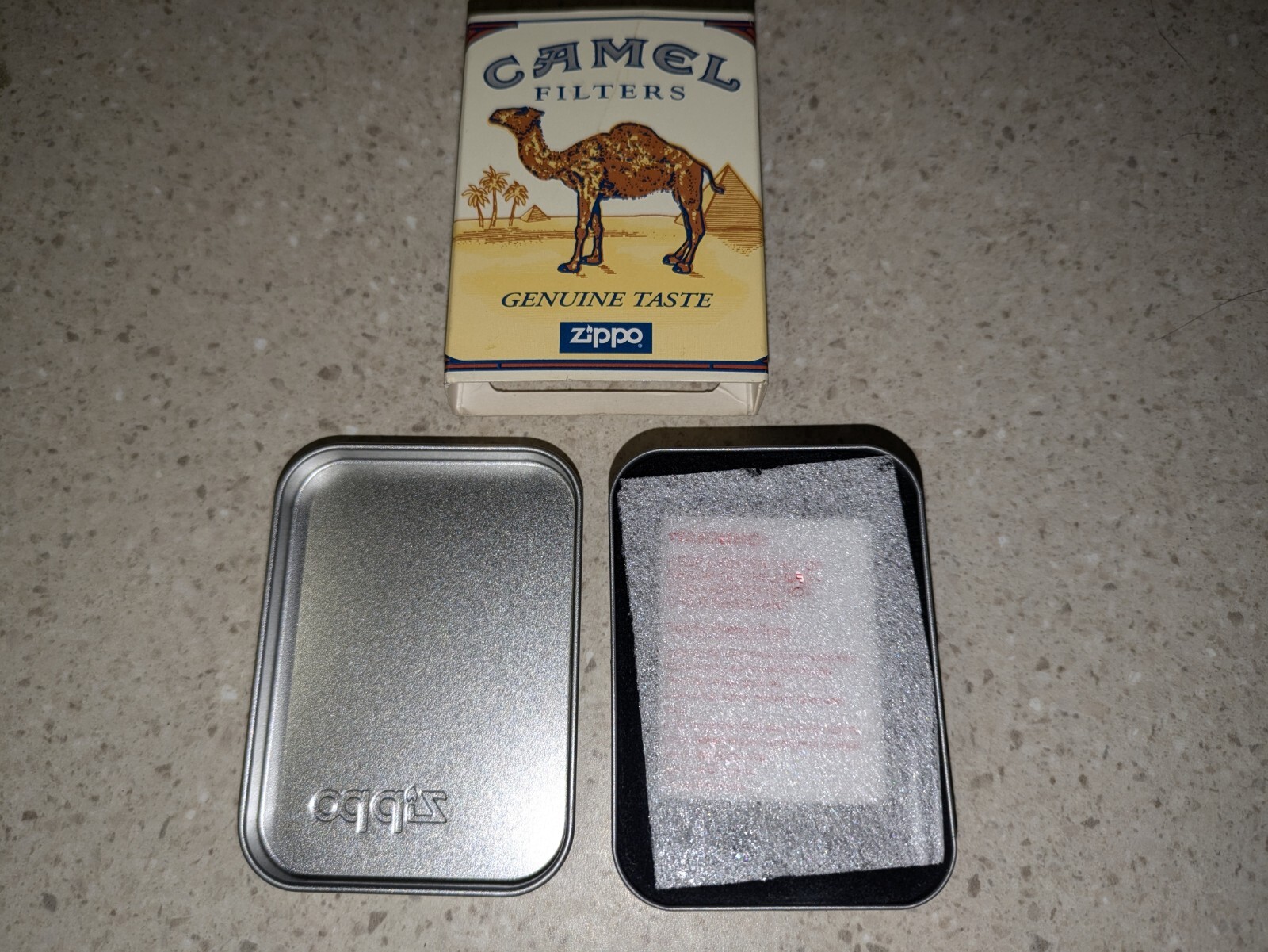 Vintage Camel Joe Brass Medallion On Textured Black Zippo Tuxedo Joe New In Box