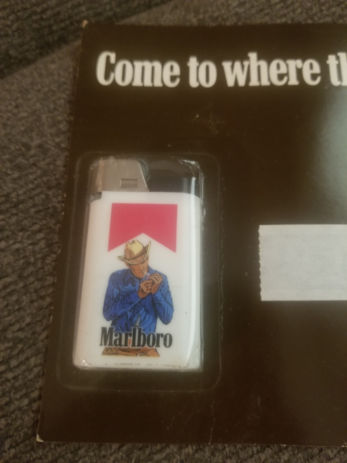 Marlboro Lighter 1989 Cowboy Lighting Cigarette. Carded