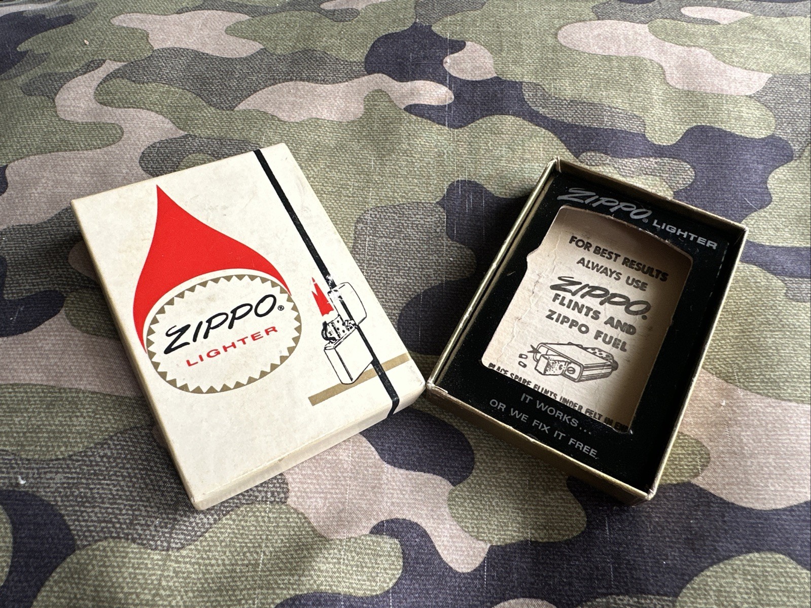1960s 1970s Vintage Zippo Lighter Box – BOX ONLY – Lot #92