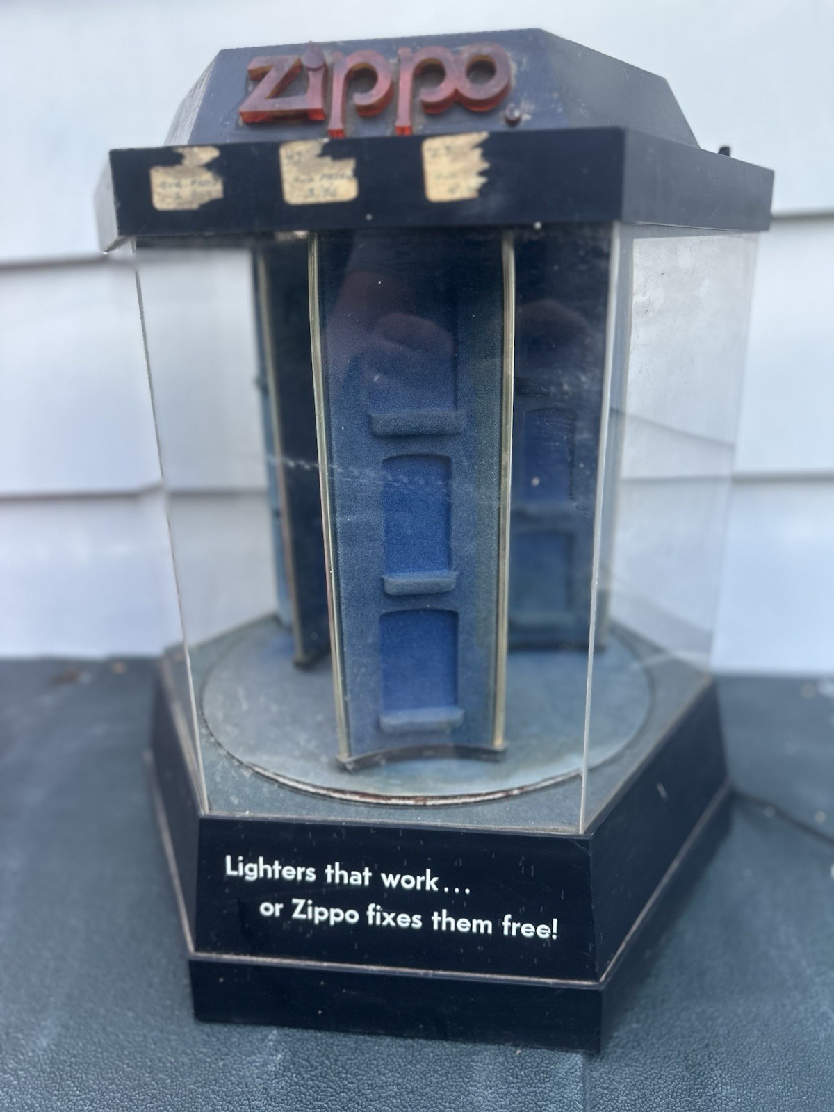 Vintage Zippo Lighted Countertop Dealer Display Rotating Carousel Store Display