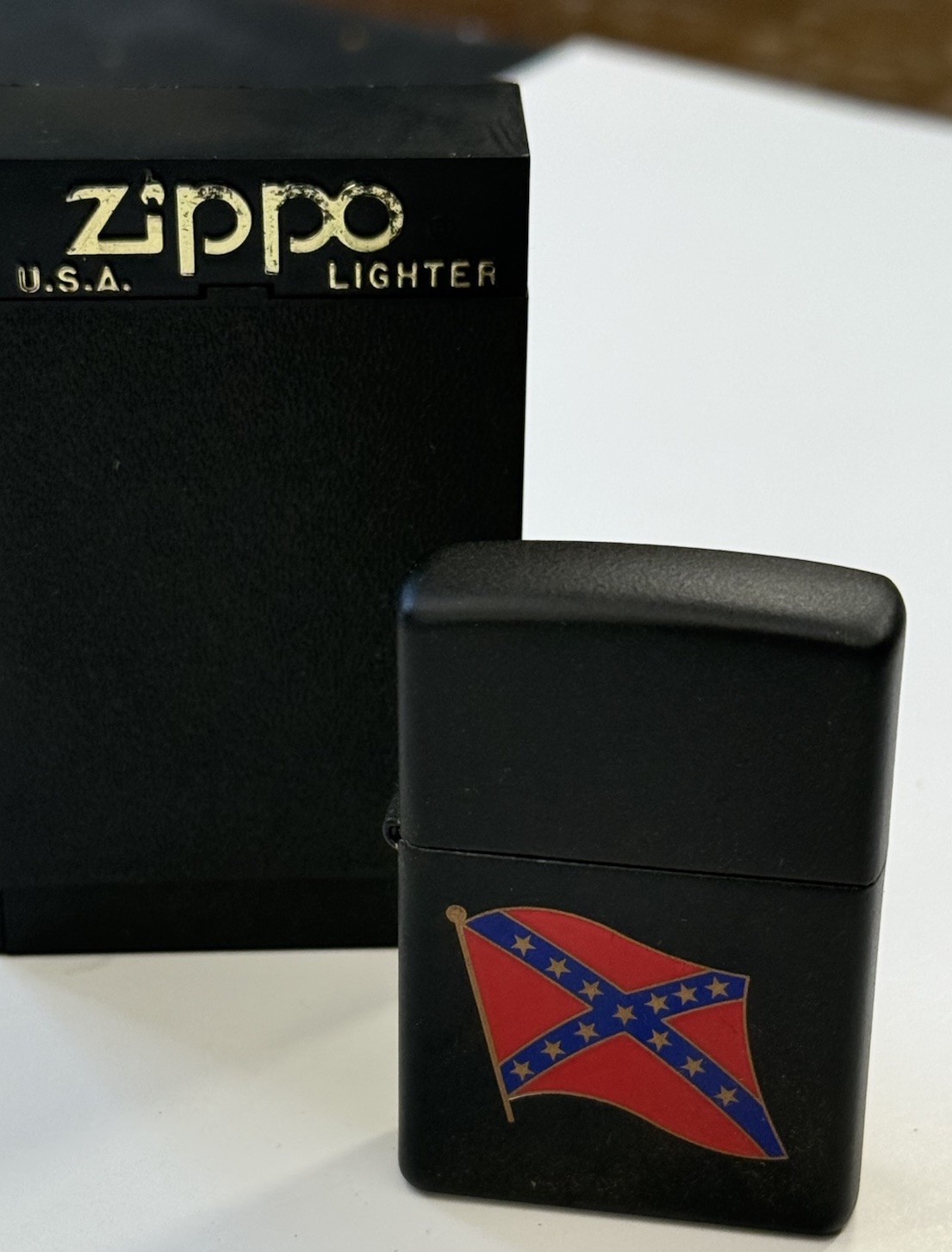 ZIPPO 2002 SOUTHERN HERITAGE BLACK MATTE LIGHTER UNFIRED IN BOX G197