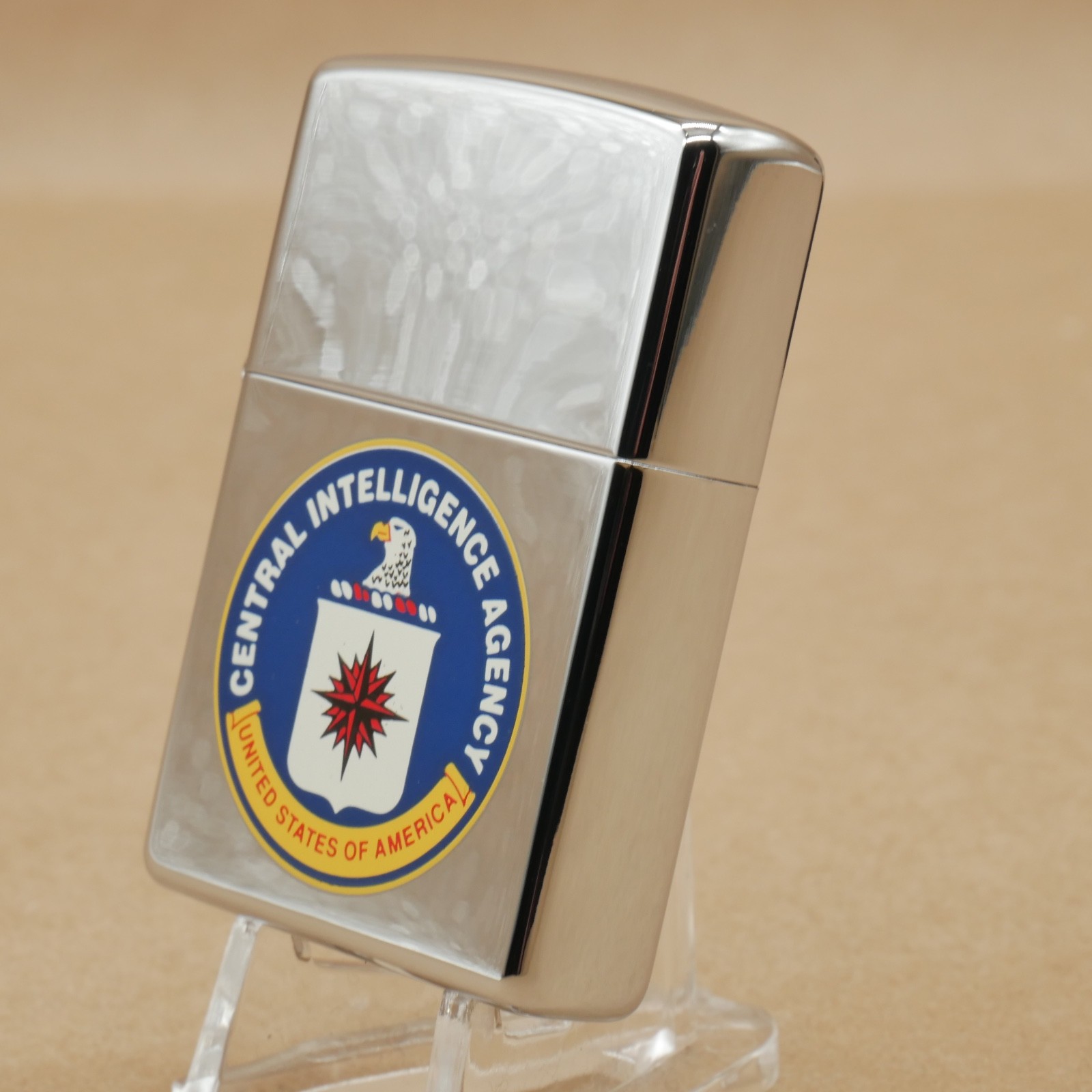 Rare Zippo CIA Central Intelligence Agency Lighter in Plastic Case