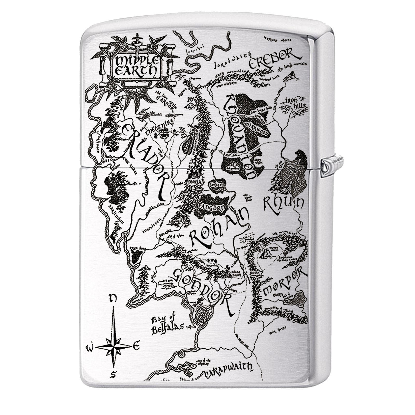 ZIPPO Lord of The Rings and Hobbit maps Lighter: fine art graphic design