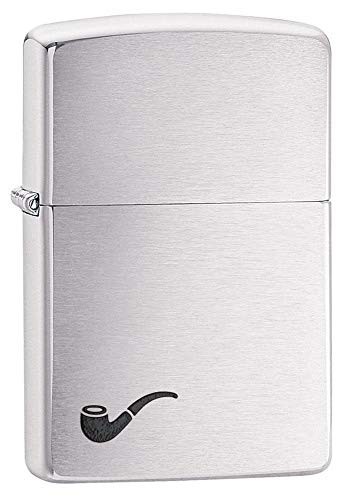 Brushed Chrome Black Pipe Lighter for Unisex Adults – Perfect for Smoking & Gift