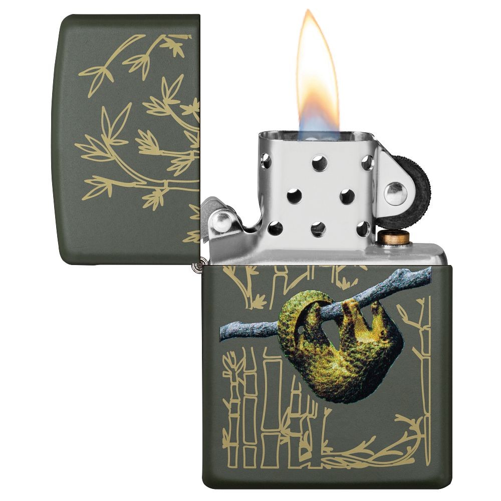 Zippo Pangolin Design Green Matte Windproof Pocket Lighter, 221-084672