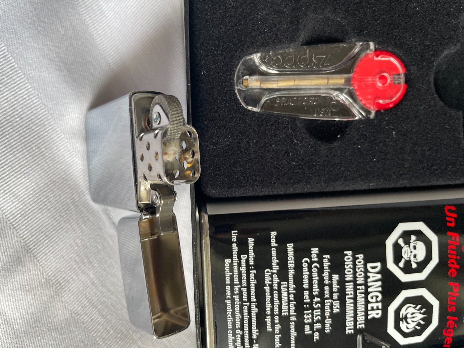 Engravable – Zippo Lighter – Gift Set Box, Lighter, Flints & Fluid 4.5 US. fl.