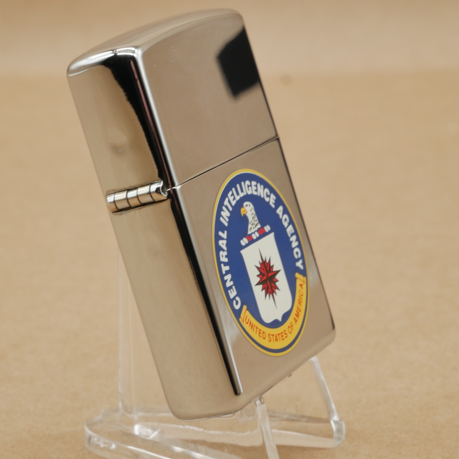 Rare Zippo CIA Central Intelligence Agency Lighter in Plastic Case