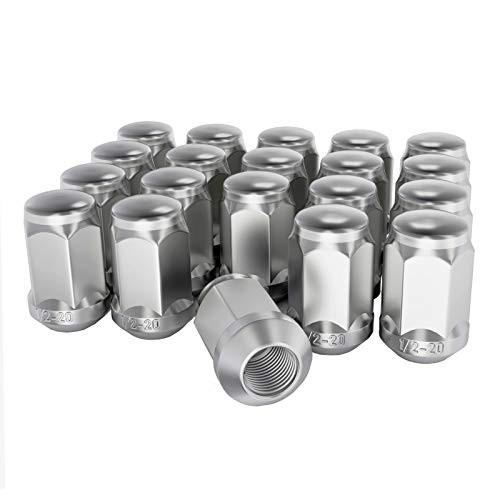 Chrome Wheel Lug Nuts 1/2 x 20, 1.38″ 3/4″ Hex Conical Replacement for Ford
