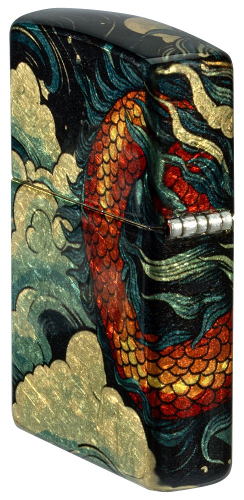 Zippo Dragon Design Tumbled Brass 540 Fusion Windproof Pocket Lighter, 46705