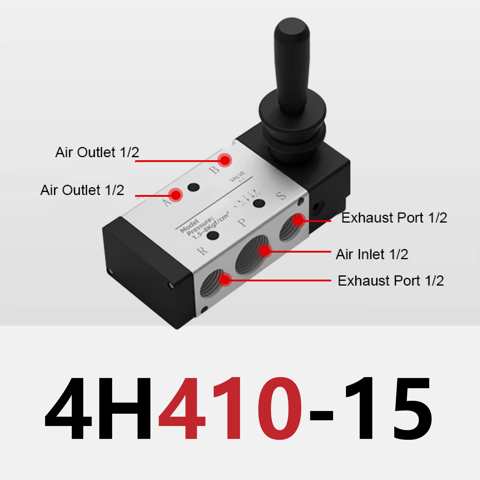 4H210-08/4R210-08 Pneumatic Manual Directional Control Valve Hand Lever Air Swit