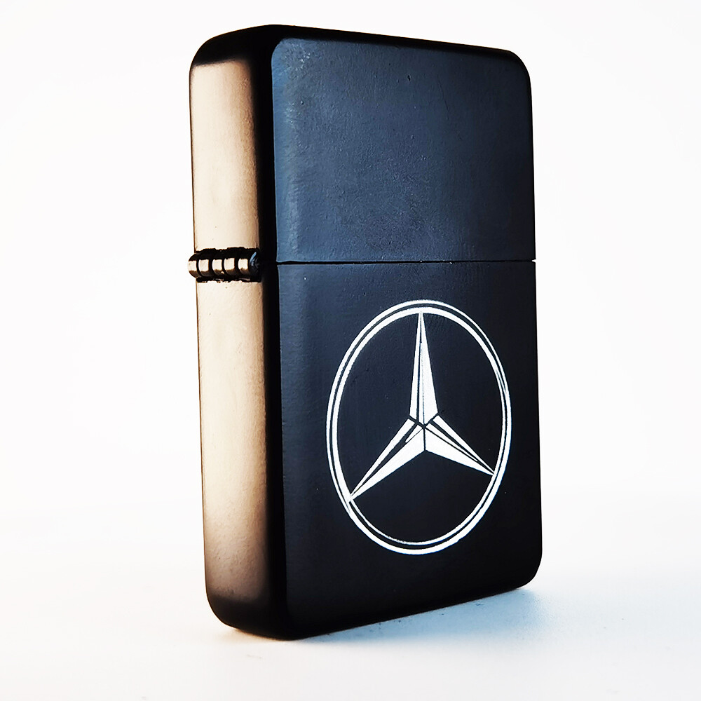 BRAND NEW – DESIGNED BRUSHED STYLED CIGARETTE PETROL LIGHTER – Mercedes