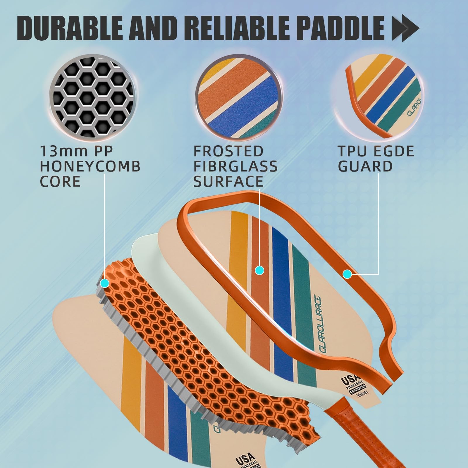 Glarollirace Pickleball Paddles Set Of 2 Pickleball Racketsusapa Approved