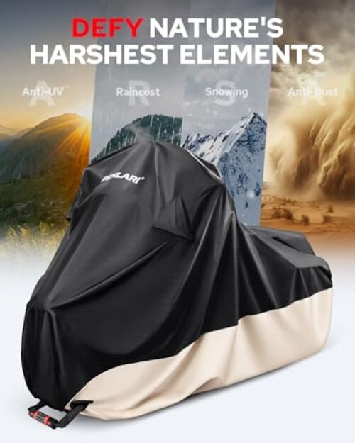 Waterproof Motorcycle Cover with Side Box L (107″ x 43″ x 50″) Touring