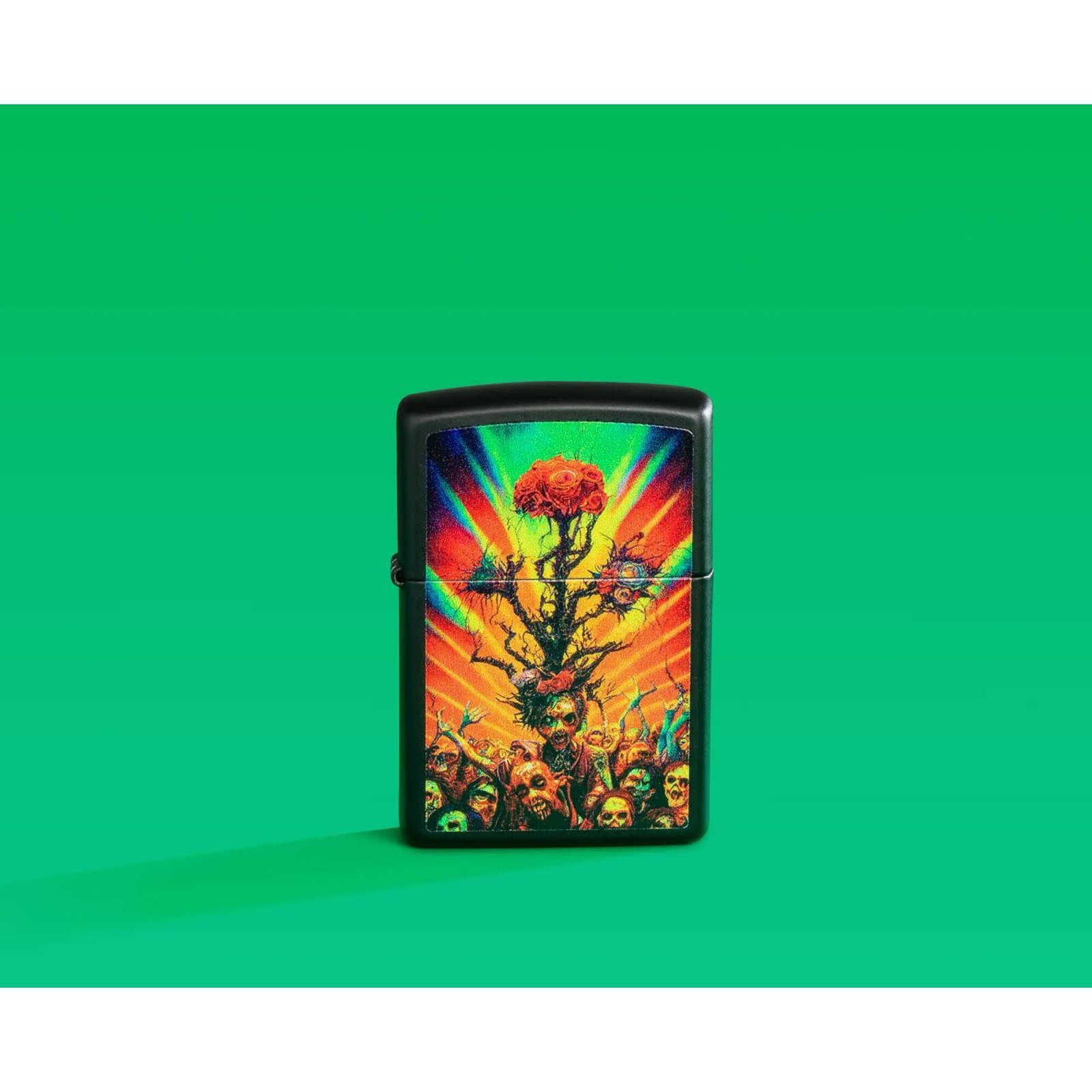 Zippo Windproof Pocket Lighter Abstract Zombie Design Classic Black Matte 48956